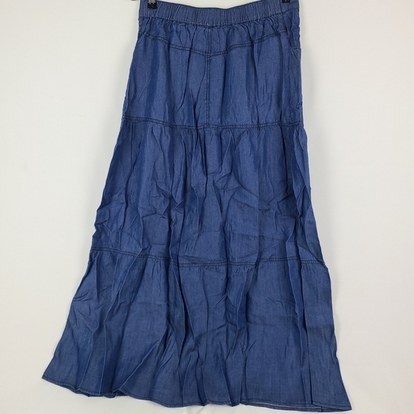 NEW Standards and Practices Hannah Denim Tencel Maxi Peasant Skirt Sz 29 NWT $84 - Picture 7 of 10